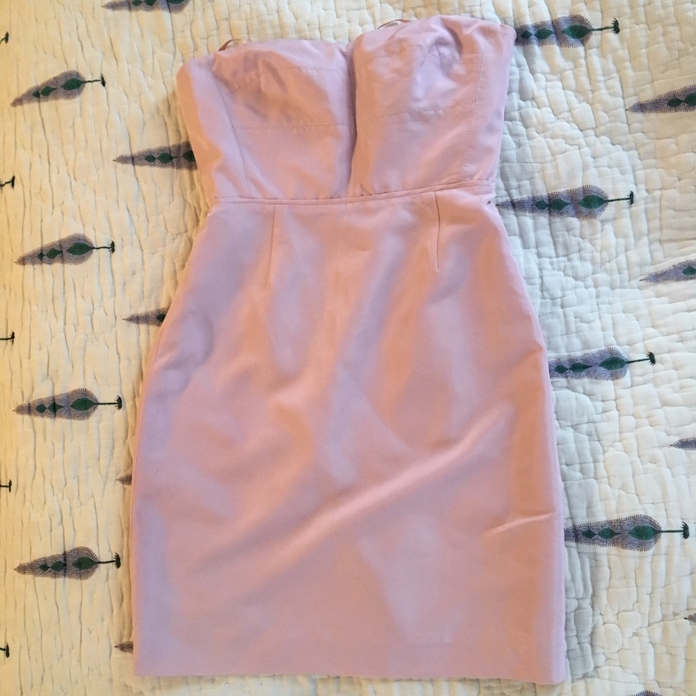 J. Crew Rory Strapless Dress in Lavender Dust
